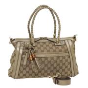 Pre-owned Canvas handbags Gucci Vintage , Beige , Dames