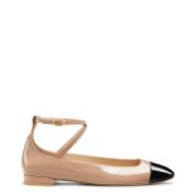 Eden Strap Flat Stuart Weitzman , Beige , Dames