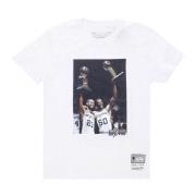 NBA Speler Foto Tee Hardwood Classics Mitchell & Ness , White , Heren