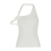 Stretch Katoenen Tanktop Courrèges , White , Dames