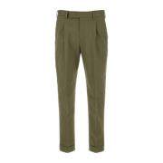 Stretch Katoenen Salie Broek PT Torino , Green , Heren