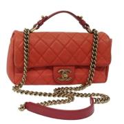 Pre-owned Leather chanel-bags Chanel Vintage , Red , Dames