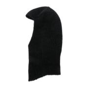 Zwarte Geribbelde Gebreide Beanie Muts Rick Owens , Black , Dames