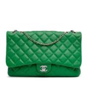 Pre-owned Leather shoulder-bags Chanel Vintage , Green , Dames