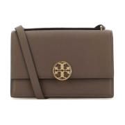 Grijze leren schoudertas Tory Burch , Gray , Dames