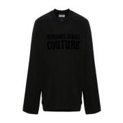 Zwarte Sweatshirt Aw24 Herenmode Versace Jeans Couture , Black , Heren