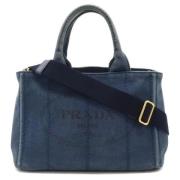 Pre-owned Canvas prada-bags Prada Vintage , Blue , Dames