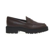 Bruin leren Loafer schoenen Hogan , Brown , Dames