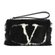 Pre-owned Fur clutches Valentino Vintage , Black , Dames