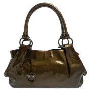 Pre-owned Leather handbags Salvatore Ferragamo Pre-owned , Green , Dam...