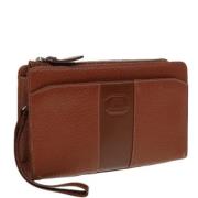 Pre-owned Leather clutches Burberry Vintage , Brown , Dames