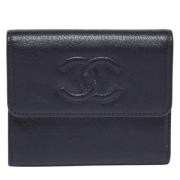 Pre-owned Leather wallets Chanel Vintage , Black , Dames