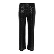 Paillet Straight-Leg Zwarte Broek Part Two , Black , Dames