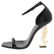 Pre-owned Leather sandals Yves Saint Laurent Vintage , Black , Dames