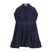 Blauwe Ruche Mini Jurk Lanvin , Blue , Dames