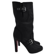 Pre-owned Leather boots Christian Louboutin Pre-owned , Black , Dames