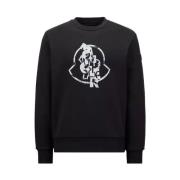 Grafische Print Loose Fit Sweatshirt Moncler , Black , Heren