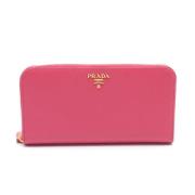 Pre-owned Leather wallets Prada Vintage , Pink , Dames