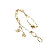 Pre-owned Metal necklaces Chanel Vintage , Yellow , Dames