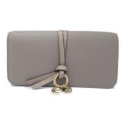 Pre-owned Leather wallets Chloé Pre-owned , Gray , Dames