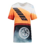 Grafische Print Fast Cars T-shirt Paco Rabanne , Multicolor , Dames