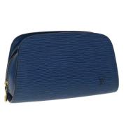 Pre-owned Leather pouches Louis Vuitton Vintage , Blue , Dames