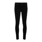 Velvet Skinny High Waist Broek 7 For All Mankind , Black , Dames