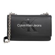 Verstelbare Schouder Tas met Sluiting Calvin Klein Jeans , Black , Dam...