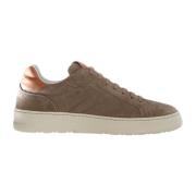 Bruine Leren Sneakers Layton Stijl Voile Blanche , Brown , Heren