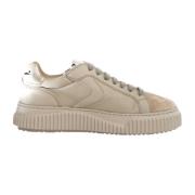 Beige Sneaker van Leer/Stof Voile Blanche , Beige , Dames