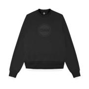 Heren Crewneck Sweater met Bedrukt Logo Colmar , Black , Heren