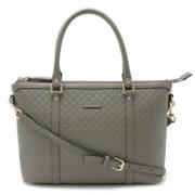 Pre-owned Leather gucci-bags Gucci Vintage , Gray , Dames