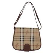 Pre-owned Canvas shoulder-bags Burberry Vintage , Beige , Dames