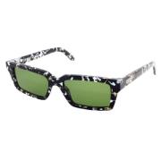 Warren Zonnebril Groen Havana Frame Off White , Multicolor , Unisex