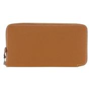 Pre-owned Leather wallets Hermès Vintage , Yellow , Dames