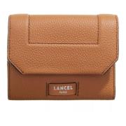 Bruin Leren Portemonnee met Metalen Details Lancel , Brown , Dames