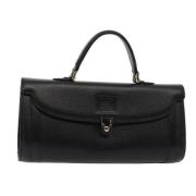 Pre-owned Leather handbags Burberry Vintage , Black , Dames