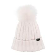 Luxe Cashmere Pom-Pom Beanie Woolrich , White , Dames