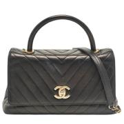 Pre-owned Leather chanel-bags Chanel Vintage , Black , Dames