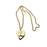 Pre-owned Metal necklaces Chanel Vintage , Yellow , Dames