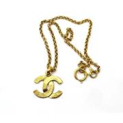 Pre-owned Metal necklaces Chanel Vintage , Yellow , Dames