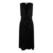 Mouwloze Midi Jurk met Riem Victoria Beckham , Black , Dames