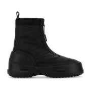 Zwarte rubberen enkellaarzen Moon Boot , Black , Heren