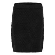 Gebreide Rok Zwart Diep Kaffe , Black , Dames