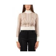 Stijlvolle Dames Top Luckylu , Beige , Dames