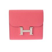 Pre-owned Leather wallets Hermès Vintage , Pink , Unisex