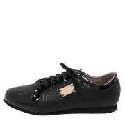 Pre-owned Leather sneakers Versace Pre-owned , Black , Dames