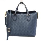 Pre-owned Leather gucci-bags Gucci Vintage , Blue , Dames