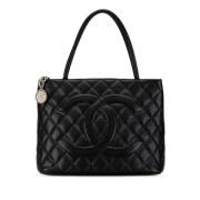 Pre-owned Leather totes Chanel Vintage , Black , Dames