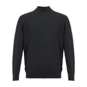 Luxe Grijze Cashmere Sweater met Ribbel Details Colombo , Gray , Heren